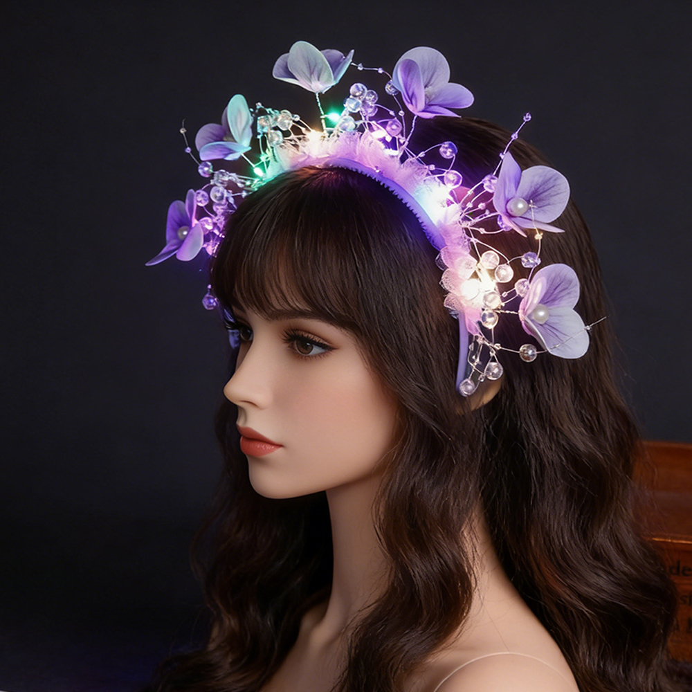 Photography Triangle - Glowing Flower Butterfly Headband LED Light