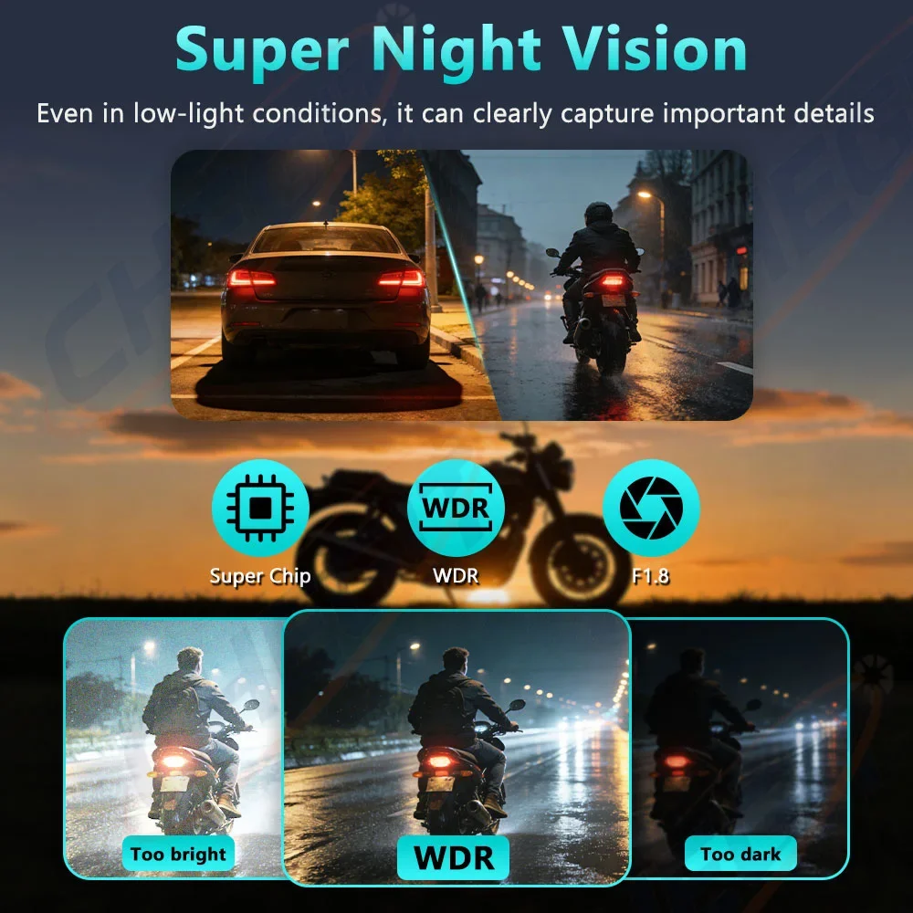 Motorcycle DVR 2K HD WiFi With - Photographic Memory avis et prix