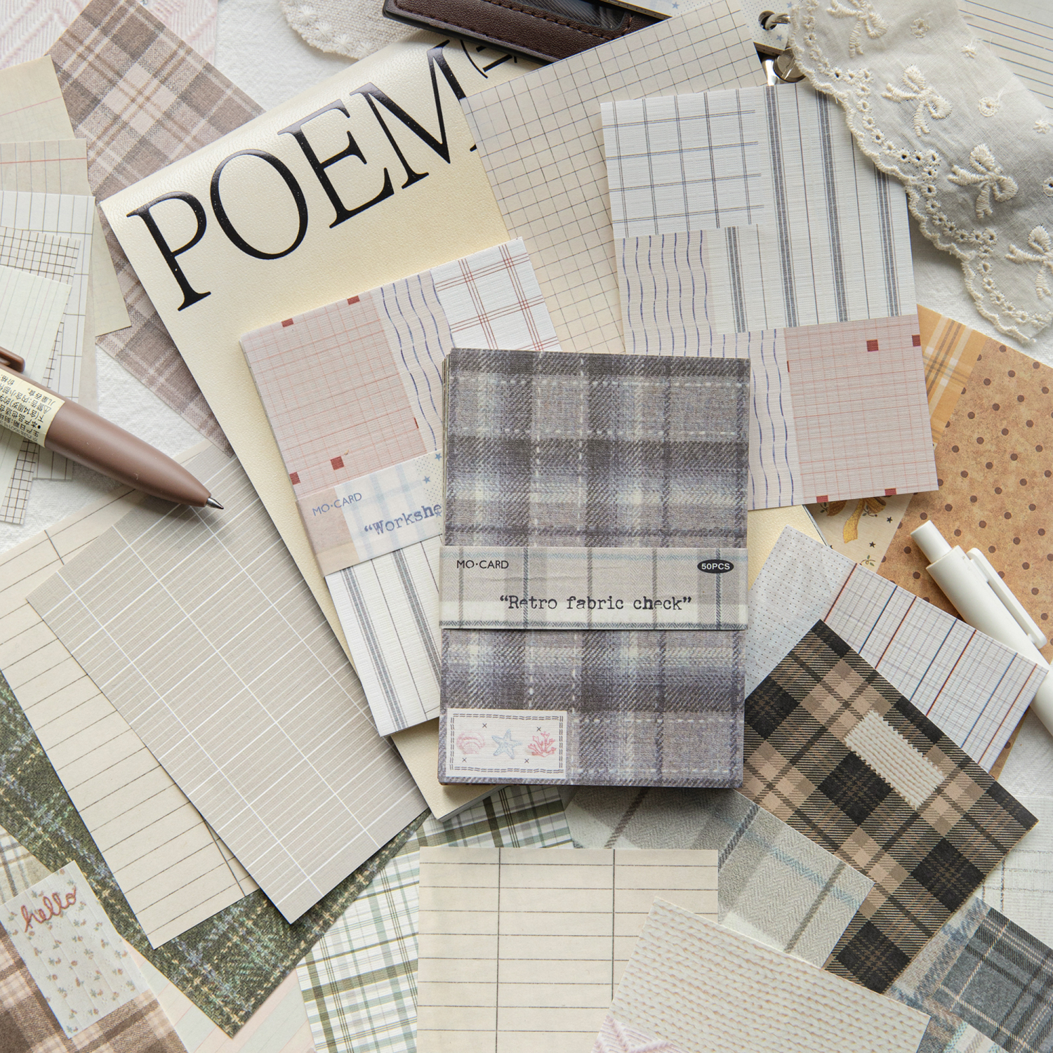50pcs creative plaid Decor Scr - Photography Journal avis et prix