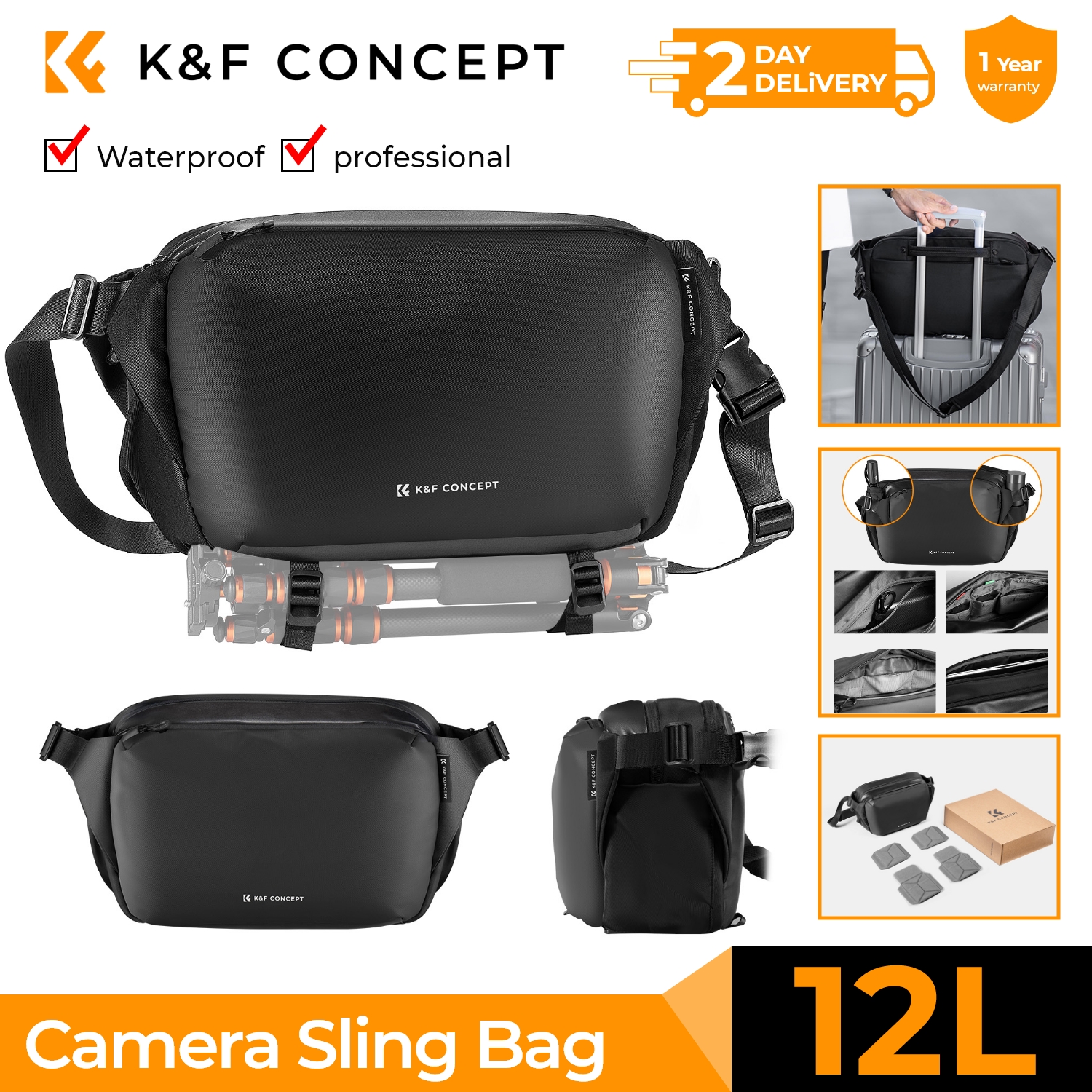 K&F CONCEPT 12L/10L Camera Sli - Camera Bag Waterproof avis et prix