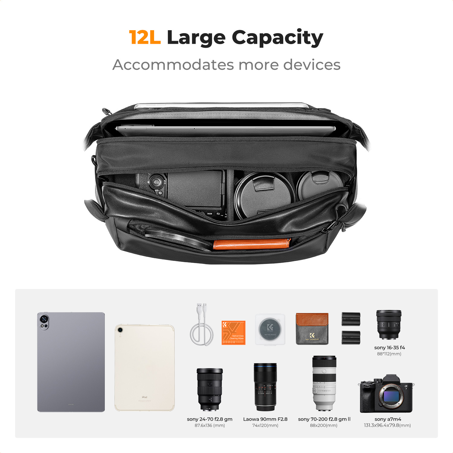 K&F CONCEPT 12L/10L Camera Sli - Camera Bag Waterproof avis et prix