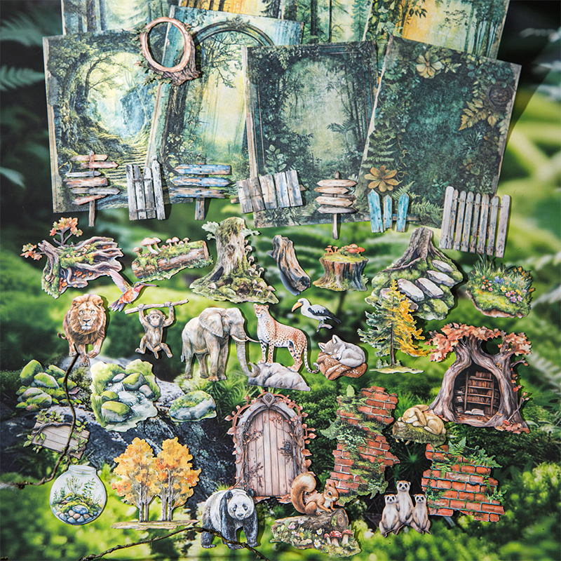 100pcs/box forest animals Deco - Photography Journal avis et prix
