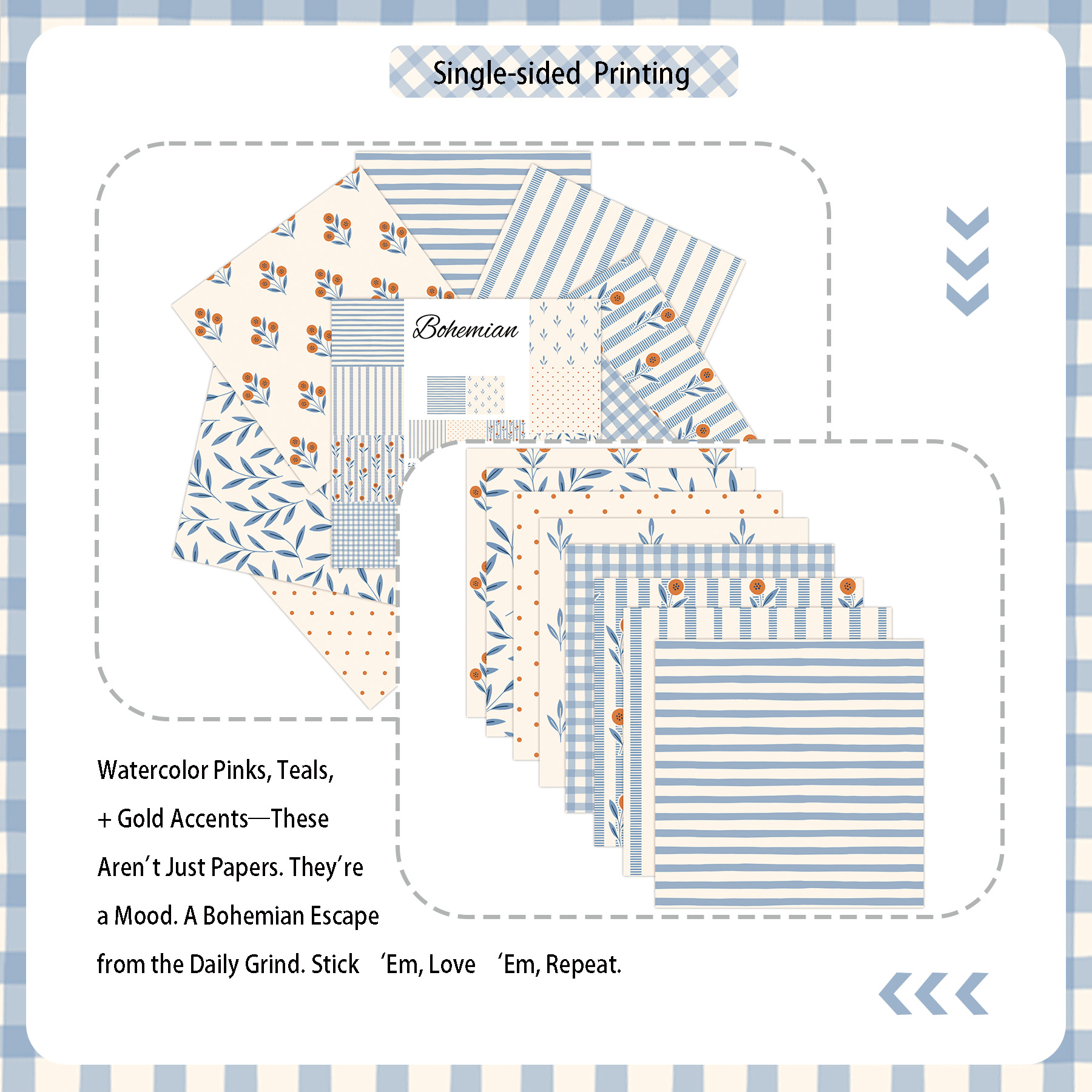 8 Sheets Fresh Plaid Scrapbook - Photography Journal avis et prix