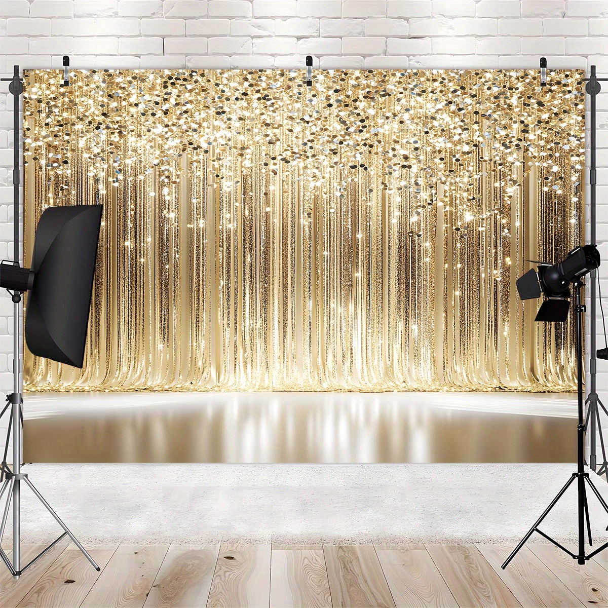 1 curtain with sparkling gold  - Photography Youtube avis et prix