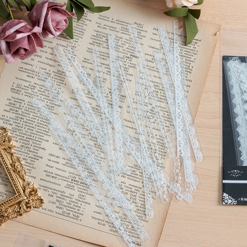 30pcs Retro Floral White Lace  - Photography Journal avis et prix