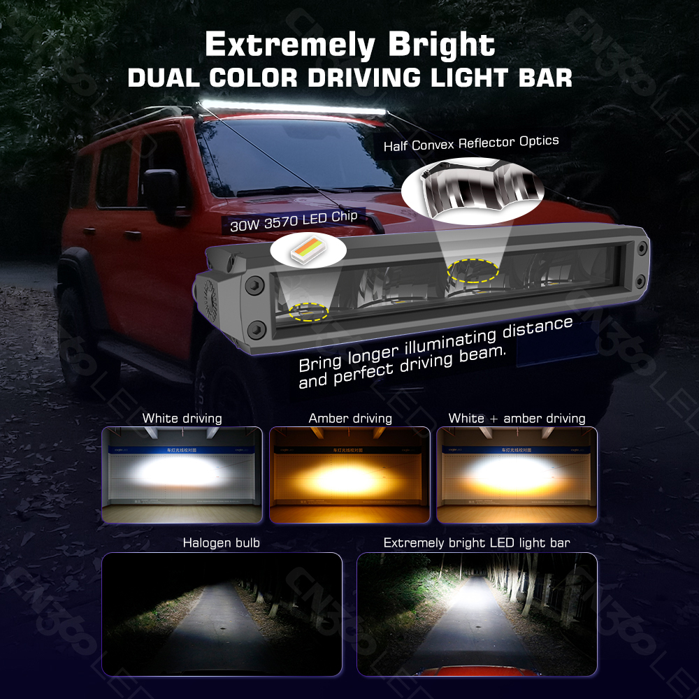CN360 Single Row LED Light Bar - Reflector 5 In 1 avis et prix